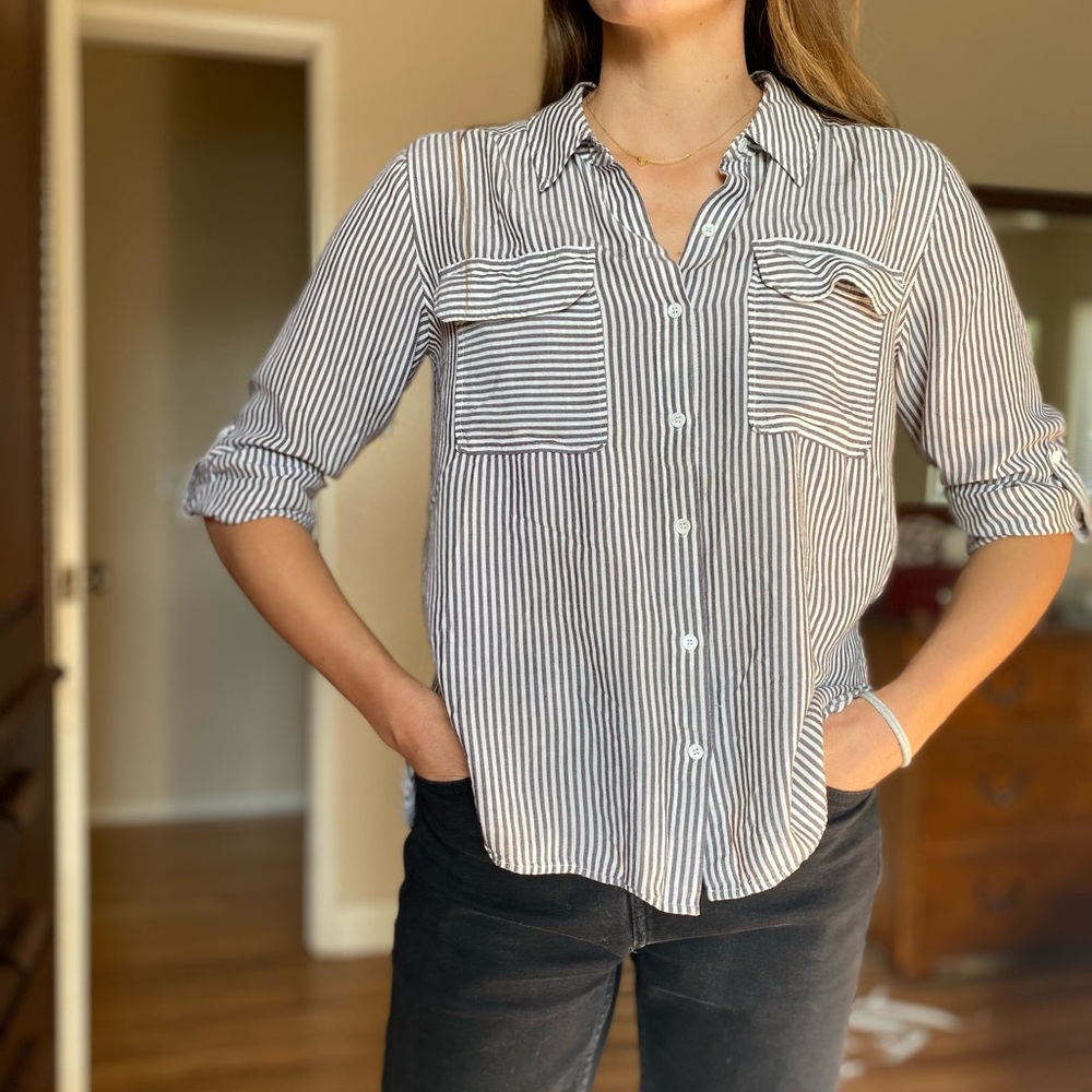 Striped button down shirt